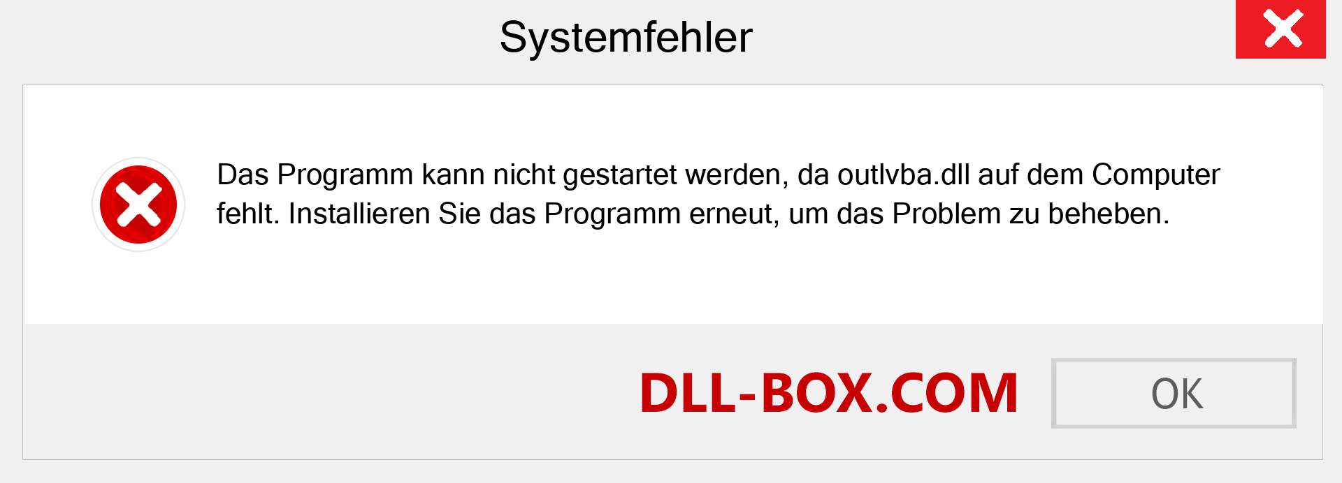 outlvba.dll-Datei fehlt?. Download für Windows 7, 8, 10 - Fix outlvba dll Missing Error unter Windows, Fotos, Bildern