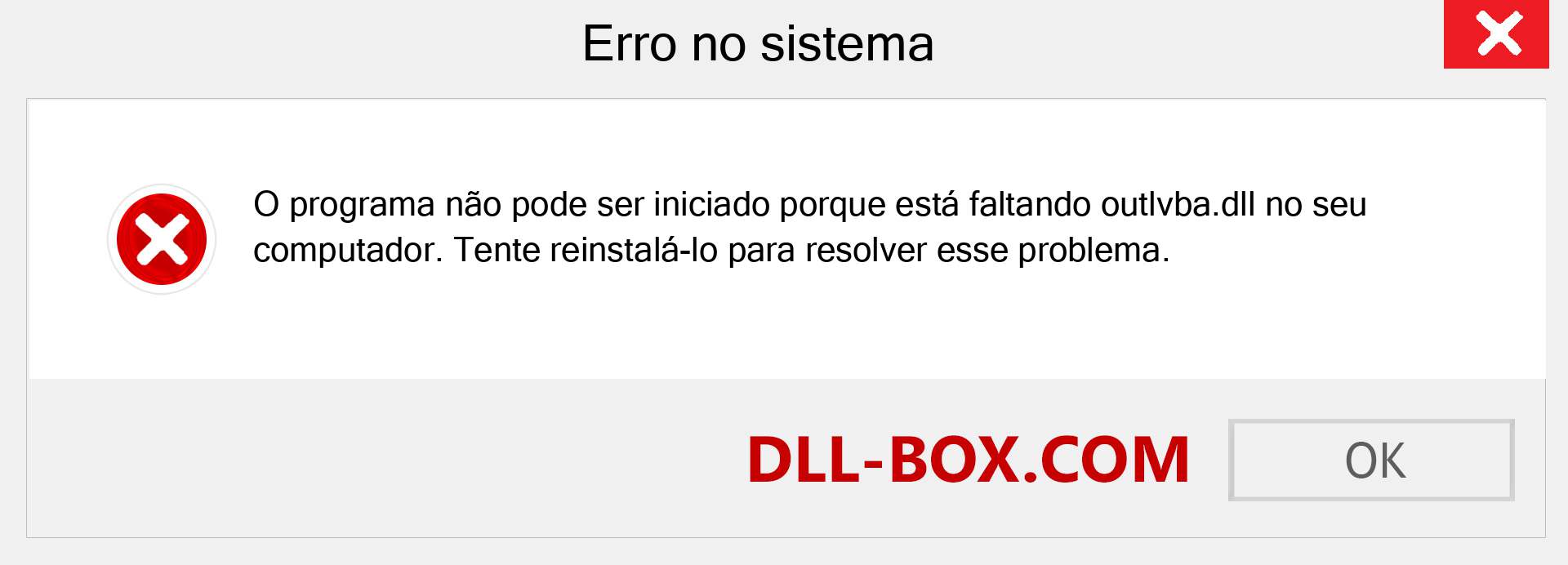 Arquivo outlvba.dll ausente ?. Download para Windows 7, 8, 10 - Correção de erro ausente outlvba dll no Windows, fotos, imagens